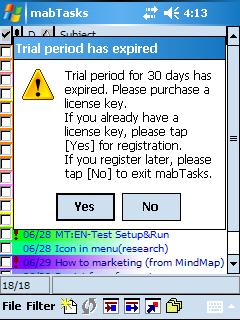 Trial period has expired dialog
